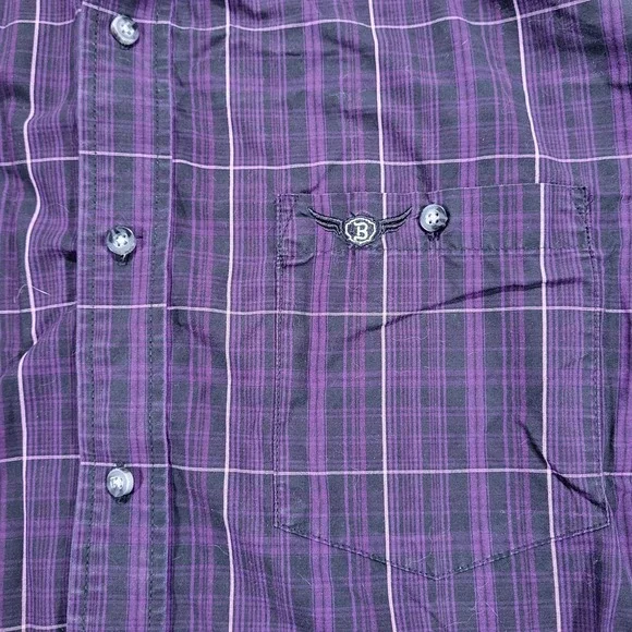 Relentless by Wrangler Long Sleeve Button Up Shirt Mens XL Purple Plaid Cool Max - Picture 3 of 9